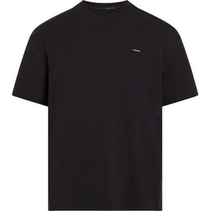 Calvin Klein Mixed Media Interlock T-shirt, heren T-shirt korte mouw O-hals, zwart -  Maat: XXL