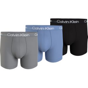 Calvin Klein Boxer Briefs (3-pack), heren boxers extra lang, blauw -  Maat: S