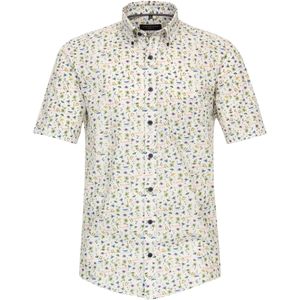 CASA MODA - Sport Casual Fit - Overhemd - Blauw Dessin - Korte Mouw - Strijkvriendelijk