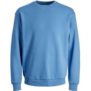 JACK & JONES Bradley sweat crew regular fit, heren sweatshirt katoenmengsel met O-hals, lichtblauw