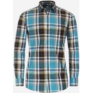 3 voor 99 | Redmond modern fit overhemd, popeline, grijs geruit 47/48