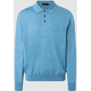 MAERZ Classic Fit heren trui met polokraag wol, lichtblauw