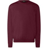 MAERZ Classic Fit heren trui met O-hals wol, bordeaux rood