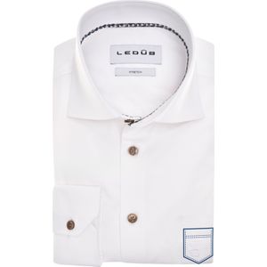 Ledub modern fit overhemd, mouwlengte 72 cm, popeline, wit