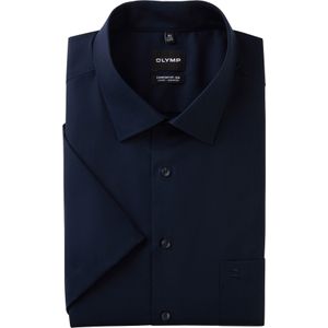 OLYMP - Luxor - Overhemd - Donkerblauw - Comfort Fit Big, Korte Mouw, Popeline, Strijkvrij