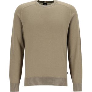 BOSS - Hidoneo - Gebreide Trui - Bruin - Regular Fit - Katoen met Wol