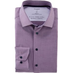 OLYMP Luxor 24/7 modern fit overhemd, popeline, fuchsia dessin