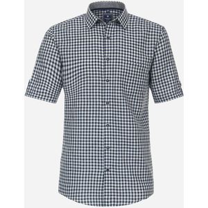 3 voor 99 | Redmond comfort fit overhemd, korte mouw, popeline, blauw geruit