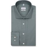 Seidensticker shaped fit overhemd, structuur, groen