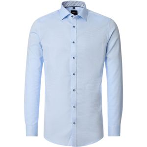 VENTI body fit overhemd, structuur, blauw