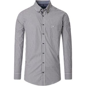 CASA MODA Sport comfort fit overhemd, dobby, blauw met wit en groen geruit