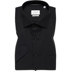 ETERNA comfort fit overhemd korte mouw, popeline, zwart 40