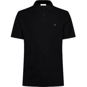 Calvin Klein Logo Refined Pique Slim Polo, zwart -  Maat: XS
