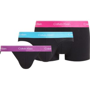 Calvin Klein een jockstrap, korte boxer en slip (3-pack), heren jockstrap, slip, lage boxer, zwart -  Maat: S