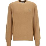 Lacoste - Gebreide Trui - Beige - O-hals - 100% Wol