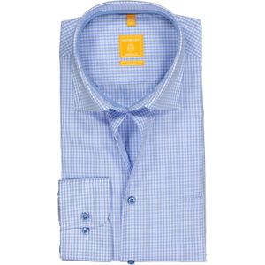 3 voor 99 | Redmond modern fit overhemd, lichtblauw geruit 41/42