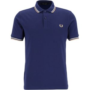Fred Perry M3600 polo twin tipped shirt, heren polo, French Navy / Ecru / Warm Stone -  Maat: XXL