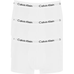 Calvin Klein low rise trunks (3-pack), lage heren boxers kort, wit -  Maat: M