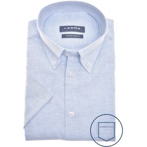 Ledub modern fit overhemd, korte mouw, structuur, lichtblauw