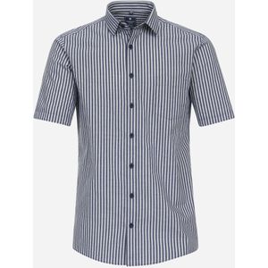 3 voor 99 | Redmond comfort fit overhemd, korte mouw, popeline, blauw gestreept 39/40