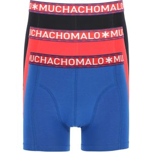 Muchachomalo heren boxershorts (3-pack), heren boxers normale lengte Solid, blauw, rood, zwart -  Maat: 3XL