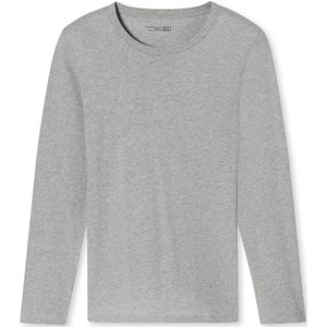 SCHIESSER Mix+Relax T-shirt, heren shirt lange mouw van biologisch katoen grijs-melange -  Maat: 3XL