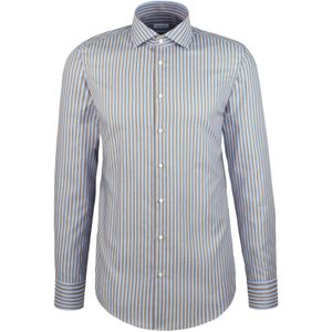 Seidensticker slim fit overhemd, popeline, bruin gestreept