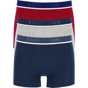 SCHIESSER 95/5 shorts (3-pack), grijs, blauw en rood -  Maat: M