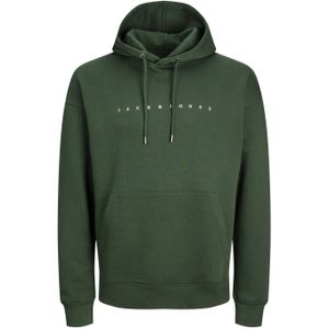 JACK & JONES Star jj sweat hood regular fit, heren hoodie katoenmengsel met capuchon, groen