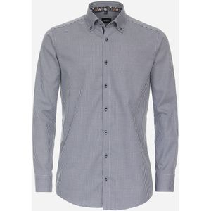 VENTI modern fit overhemd, dobby, blauw geruit 38
