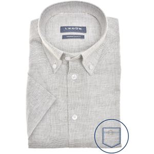 Ledub modern fit overhemd, korte mouw, structuur, middengroen