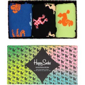 Happy Socks Animal Socks Gift Set (3-pack), gekleurde beestenboel - Unisex - Maat: 36-40