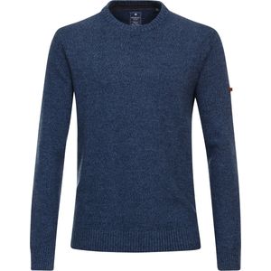 Redmond heren trui wol- met katoenmengsel, O-hals, blauw (middeldik)