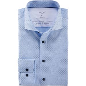 OLYMP Luxor 24/7 modern fit overhemd, tricot, bleu dessin