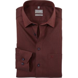 OLYMP comfort fit overhemd, structuur, steenrood