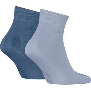 Calvin Klein Quarter (2-pack), heren hoge enkelsokken, blauw
