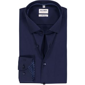 OLYMP - 24/7 Level 5 - Overhemd - Marine Blauw - Strijkvriendelijk