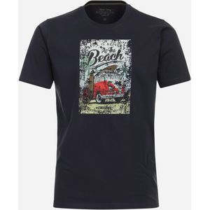 Redmond regular fit T-shirt, korte mouw O-hals, blauw (met print) -  Maat: XL