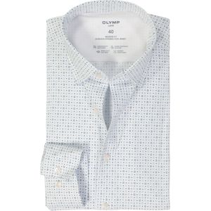 OLYMP 24/7 modern fit overhemd, tricot, wit dessin