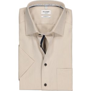 OLYMP modern fit overhemd, korte mouw, structuur, beige (contrast) 46