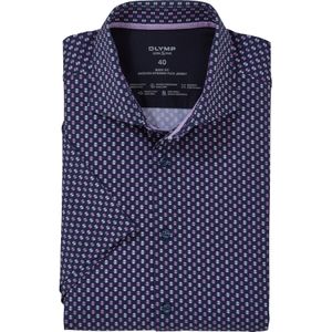 OLYMP 24/7 Level 5 body fit overhemd, korte mouw, tricot, pink dessin