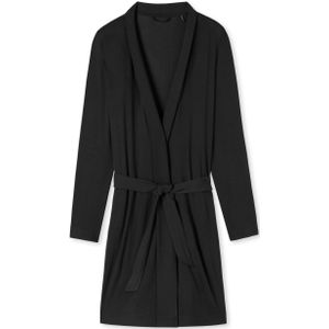 SCHIESSER selected! premium inspiration badjas, dames badjas modal reverskraag ceintuur zwart