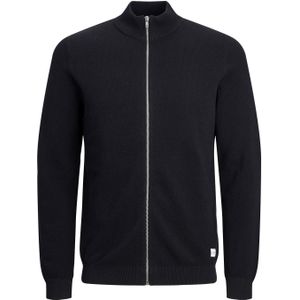 JACK & JONES - Hill Knit Turtle Zip - Cardigan - Zwart - Slim Fit