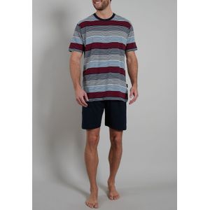 Gotzburg heren shortama O-hals, lichtblauw gestreept