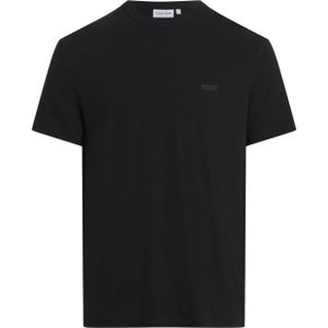 Calvin Klein Cotton Linen T-shirt, heren T-shirt korte mouw O-hals, zwart -  Maat: M