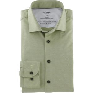 OLYMP 24/7 Level 5 body fit overhemd, tricot, lindegroen
