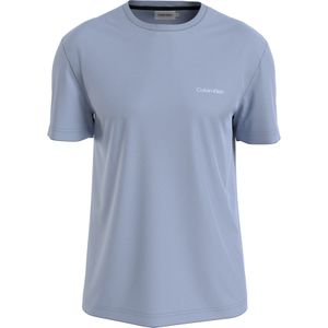 Calvin Klein Micro Logo Interlock T-shirt, heren T-shirt korte mouw O-hals, blauw -  Maat: XL