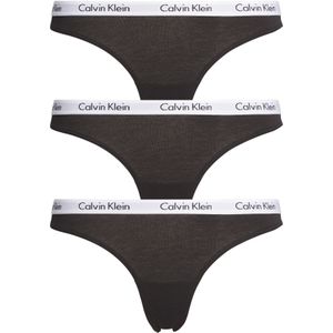 Calvin Klein dames strings (3-pack), zwart -  Maat: M