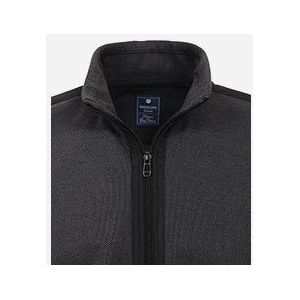 Redmond heren sweatvest katoenmengsel, opstaande kraag, zwart (middeldik) -  Maat: M