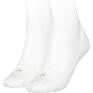 Calvin Klein Footie Low Cut (2-pack), dames onzichtbare sokken, wit -  Maat: 39-42
